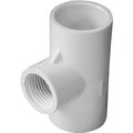 Lasco Reducing Pipe Tee, 34 x 12 in, Slip x FPT, PVC, White, SCH 40 Schedule, 450 psi Pressure 402101BC